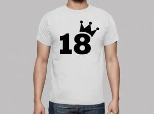 Gepersonaliseerde t-shirts voor je 18e verjaardag